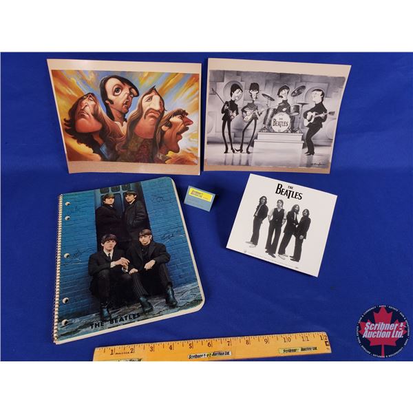 BEATLES Group (Scribbler; Lasting Impression Card Mounted Photos; Apple Cardboard Ad) (SEE PICS!)
