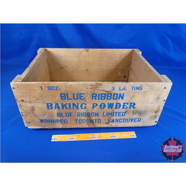 BLUE RIBBON BAKING POWDER Crate (8"H x 19-1/2"W x 13-3/4"D) (SEE PICS!)
