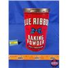 Image 1 : BLUE RIBBON BAKING POWDER Tin (9"H x 5-1/4"Dia) (SEE PICS!)