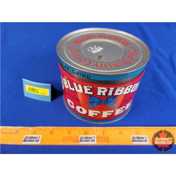 BLUE RIBBON Coffee Tin (4"H x 5-1/4"Dia) (SEE PICS!)