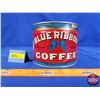 Image 4 : BLUE RIBBON Coffee Tin (4"H x 5-1/4"Dia) (SEE PICS!)