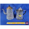Image 1 : Enamel Coffee Pots (2) (Tallest Measures 11"H) (SEE PICS!)