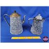 Image 2 : Enamel Coffee Pots (2) (Tallest Measures 11"H) (SEE PICS!)
