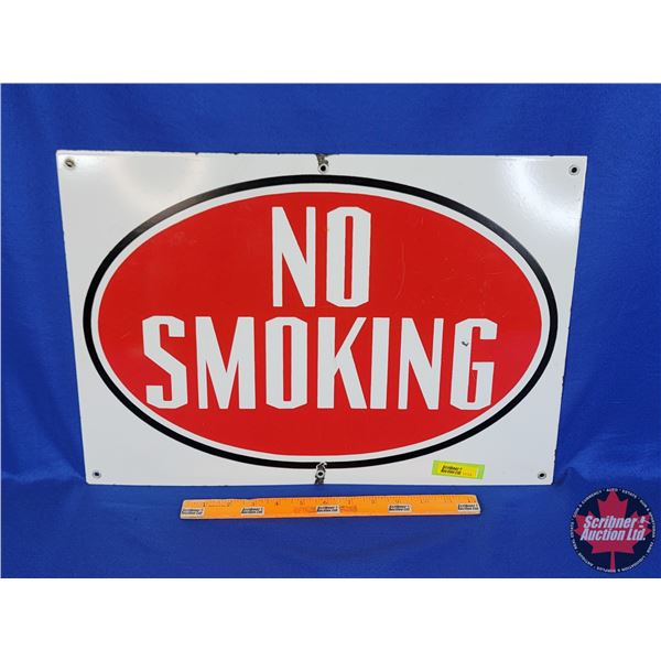 Single Side Enamel Sign "NO SMOKING" (On Back "GULF OIL CANADA" (14"H x 20"W) (SEE PICS!)