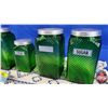 Image 3 : Green Glass Canister Set (5 Pcs) Owens-Illinois Glass Company (CEREAL ; COFFEE ; TEA ; FLOUR ; SUGAR