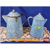 Image 2 : Enamel Coffee Pots (2) (Tallest Measures 12"H) (SEE PICS!)