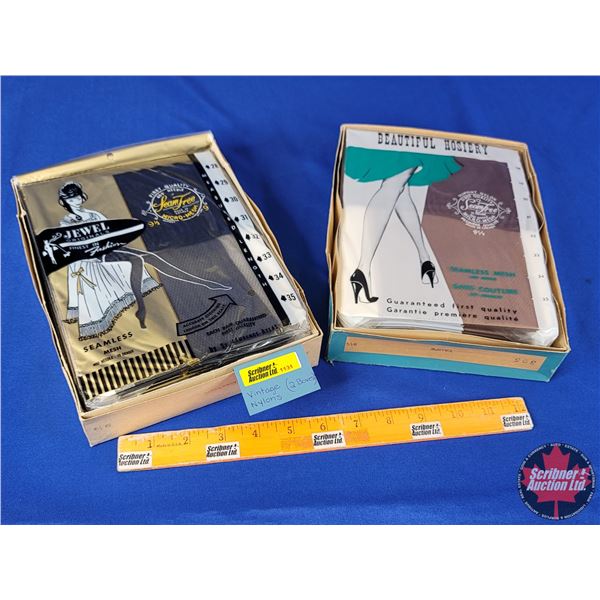 Vintage Unopened (NEW OLD STOCK) Hosiery/Stockings/Nylons (2 Boxes = 22 Pkgs) (Box Measures 10"H x 7