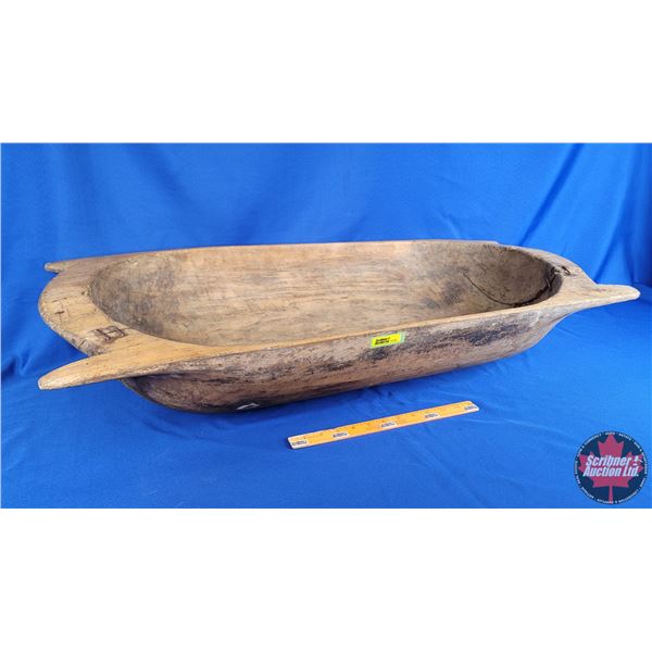 Primitive Dough Bowl/Trough (6-1/2"H x 36"W x 17-1/4"D) (SEE PICS!)