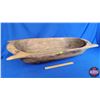 Image 1 : Primitive Dough Bowl/Trough (6-1/2"H x 36"W x 17-1/4"D) (SEE PICS!)