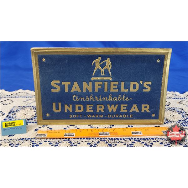 Department Store Cardboard Product Easel "STANFIELD'S Unshrinkable UNDERWEAR" (7-1/4" x 12-1/4") (SE