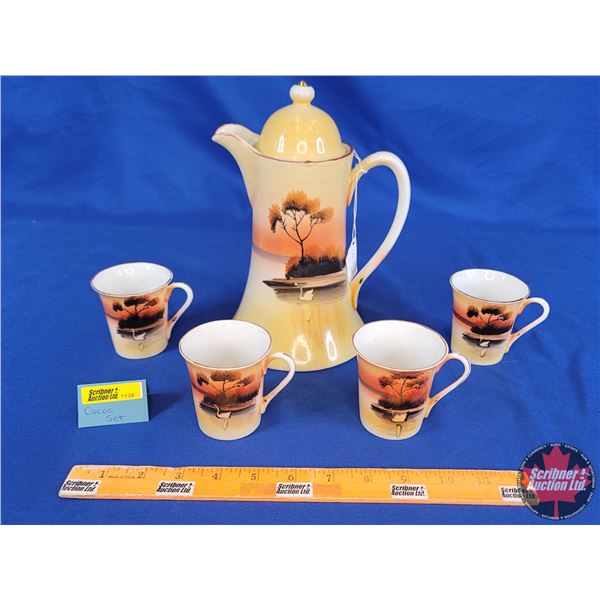 Cocoa Set "Made in Japan" (Pot Measures: 9-1/4") (SEE PICS!)
