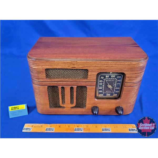 General Electric Table Top Wood Box Radio (Tested : Works) (7-1/2"H x 12"W x 7"D) (SEE PICS!)