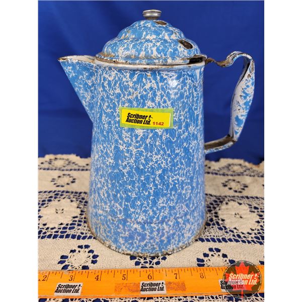 Enamel Kettle (10"H x 7"Dia) (SEE PICS!)