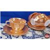 Image 2 : Fire King WARE Peach Luster Cups (11) / Saucers (10) (SEE PICS!)