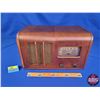 Image 1 : Marconi Model 146 Table Top Wood Box Radio (Un-Tested / No Battery) (9"H x 15-1/4"W x 7-3/4"D) (SEE 
