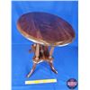 Image 4 : Ducks Unlimited Round Top 2 Tier Side Table (Deer/Trees Motif) (20"H x 22"Dia) (SEE PICS!)