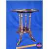 Image 5 : Ducks Unlimited Round Top 2 Tier Side Table (Deer/Trees Motif) (20"H x 22"Dia) (SEE PICS!)