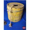 Image 2 : Wood Slat Rope Pail & Cutter (Pail Measures : 12-1/2"H x 12"Dia) (SEE PICS!)