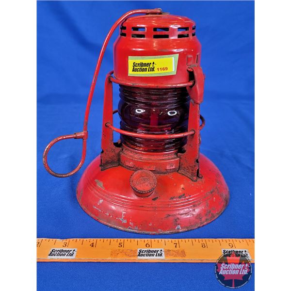 "DIETZ" Red Signal Lamp No. 40 Traffic Gard (8"H x 7-1/4"Dia) (SEE PICS!)