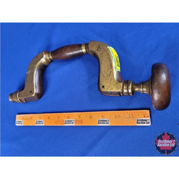 Vintage BRACE (Wood/Brass) "A. Mathieson & Son Glasgow & Edinburgh" (13-1/2"L) (SEE PICS!)