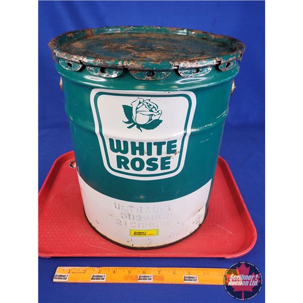 "WHITE ROSE" Pail (13-1/2"H x 12"Dia) (SEE PICS!)