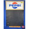 Image 1 : PEPSI Tin Menu Chalkboard (1972) (Embossed Top) (27-1/4"H x 19-1/4"W) (SEE PICS!)