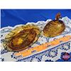 Image 3 : ALTA Glass Amber Covered Butter Dish (5"H x 9"Dia) (SEE PICS!)