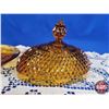 Image 4 : ALTA Glass Amber Covered Butter Dish (5"H x 9"Dia) (SEE PICS!)