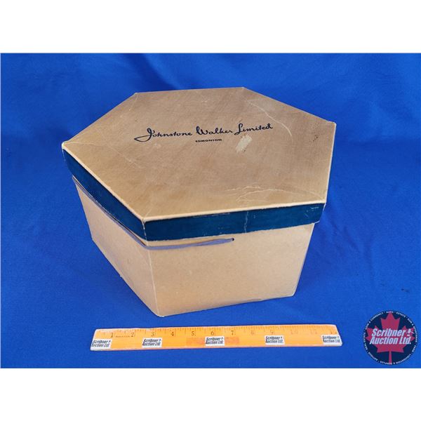 "Johnstone Walker Limited" Hat Box (7"H x 15-1/2"W x 13-1/4"D) (SEE PICS!)