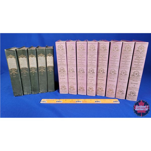 Vintage Hardcover Book Sets :  - ALEXANDER DUMAS (5) - COURTIERS AND FAVOURITES OF ROYALTY (8) (SEE 