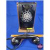 Image 2 : Farm House Rotary Wall Phone (Wood Mounting Shelf) (10-3/4"H x 6-3/4"W) (SEE PICS!)