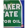 Image 4 : Double Sided Metal Tombstone Advertising Sign : "QUAKER STATE MOTOR OIL" (29-1/2"H x 26-1/2"W) (SEE 