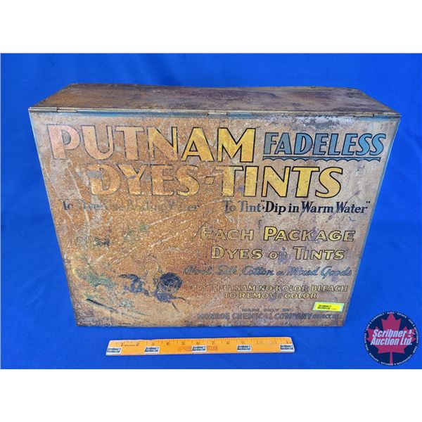 Store Display Storage Cabinet "PUTNAM FADELESS DYES-TINTS" (14-3/4"H x 18-3/4"W x 6-1/4"D) (SEE PICS