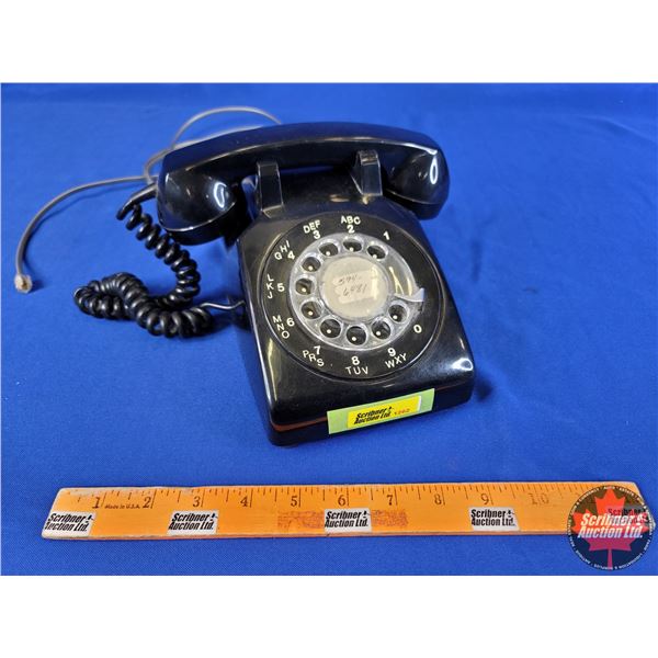 Desktop Rotary Phone (Black) (Northern Telecom Patented 1968-1970) (5" x 8"W x 9"D) (SEE PICS!)