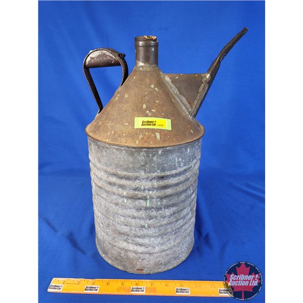 CPR Antique Oil Can (Galvanized) (16-1/2"H x 8-3/4"Dia) (SEE PICS!)