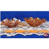 Image 1 : Décor Ruffle Edge Candy Bowls (2) Carnival Glass - Iridized (Largest 7-1/4") (SEE PICS!)