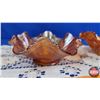 Image 2 : Décor Ruffle Edge Candy Bowls (2) Carnival Glass - Iridized (Largest 7-1/4") (SEE PICS!)