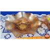 Image 4 : Décor Ruffle Edge Candy Bowls (2) Carnival Glass - Iridized (Largest 9") (SEE PICS!)