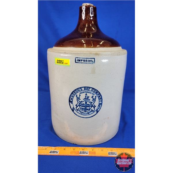 Stoneware Crock Jug "HUDSON'S BAY COMPANY" "Imperial" (15"H x 10"Dia) (SEE PICS!)