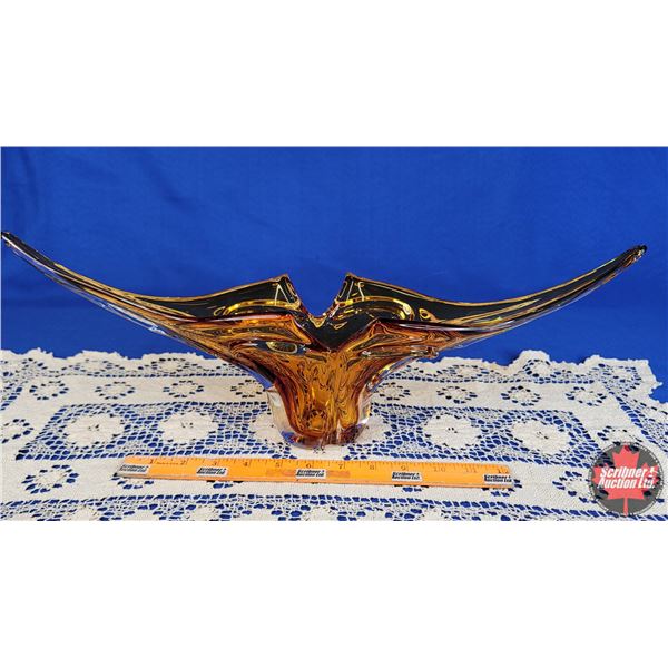 Chalet Glass Style Décor Bowl (7"H x 20"W x 5"D) (SEE PICS!)