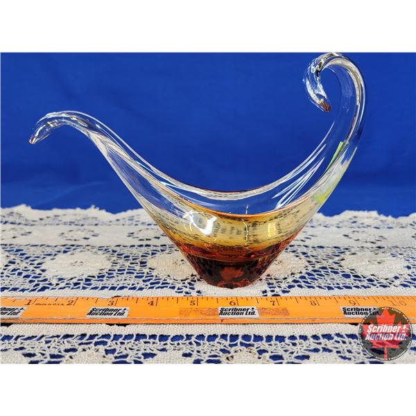 Chalet Glass Style Décor Bowl (7"H x 8-1/2"W x 3"D) (SEE PICS!)