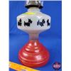 Image 2 : Scotty Dog Coal Oil Lamp (10 Dogs) (18-1/2"H w/Chimney) (SEE PICS!)
