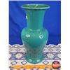 Image 5 : Medalta Potteries Vase (Green) (14"H) (Note: Painted Chips) (SEE PICS!)