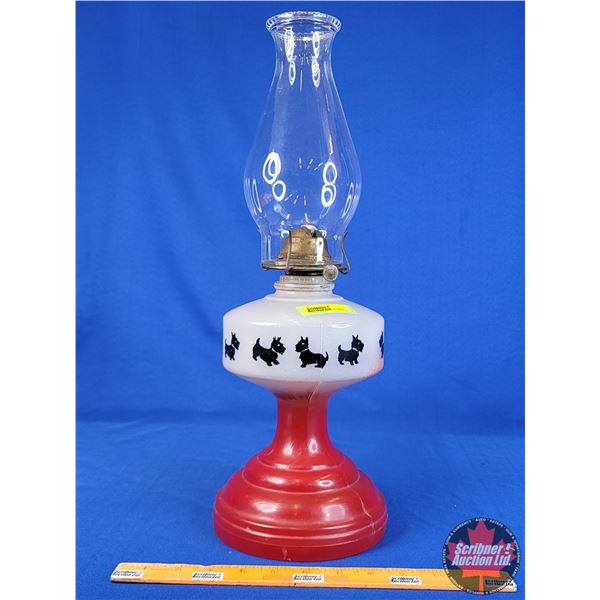 Scotty Dog Coal Oil Lamp (MARS Burner) (10 Dogs) (18"H w/Chimney) (SEE PICS!)