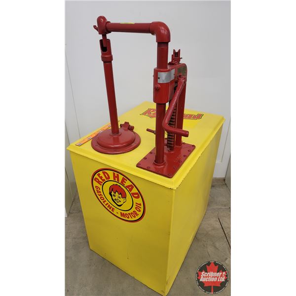 Restored Gilbert & Barker Mfg. Co. Service Station Oil Lubester (Self Measuring Pump) "RED HEAD" Dec