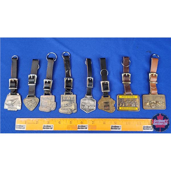 Vintage Fob Collection (8) (Incl. CAT; Euclid; Paydozer; GM; etc!) (See Personalized Handwritten Not