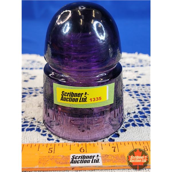 Insulator : G.N.W. TEL. CO. (Purple) (4-1/2"H) (SEE PICS!)