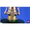 Image 8 : Coal Oil Lamp - Green Glass Base "Rosa" Pattern (White Flame Burner) (19"H Total) (SEE PICS!)