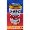 Image 1 : EN-AR-CO Motor Oil Tin "Canadian Oil Companies Limited" (7"H x 4"Dia) (SEE PICS!)