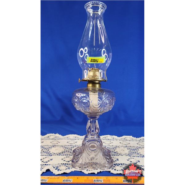 Coal Oil Lamp (Amethyst) (P&A Burner) (19"H Total) (SEE PICS!)